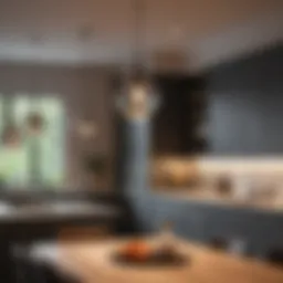 Elegant pendant lights illuminating a modern kitchen