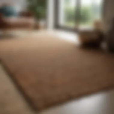 Natural fiber rug in a living space