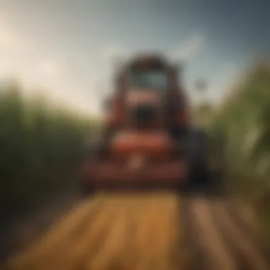 Harvesting ripe corn ready for collection