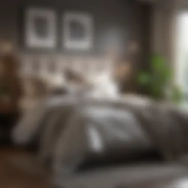 Serene Bedroom Retreat A serene bedroom adorned with soft textures and layered bedding