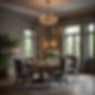 Charming Dining Area A beautifully arranged dining space with ambient lighting and decorative elements