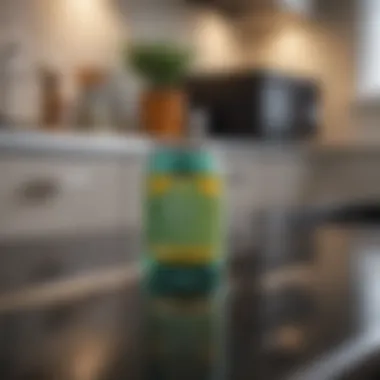 A variety of natural cleaning agents displayed on a kitchen counter