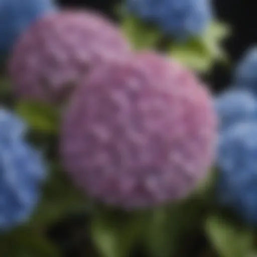 A close-up of different hydrangea species showcasing their unique flower shapes and colors