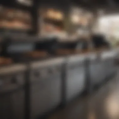 An array of grills in a retail store