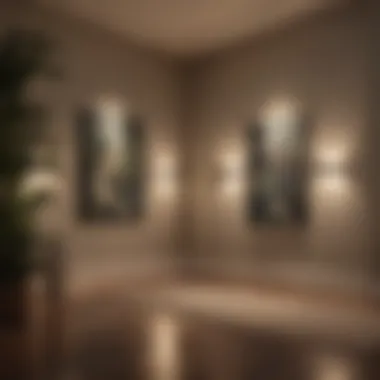 Ambient lighting highlighting artwork in a gallery-style home