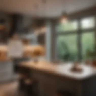 Warm pendant lights creating a cozy atmosphere in a kitchen