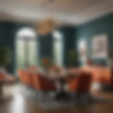Dining Area with Colorful Decor Dining area enhanced by colorful decor elements
