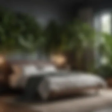 Chic Bedroom Design with Oversized Foliage Chic bedroom design complemented by oversized foliage