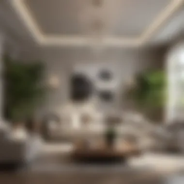 Luxurious Living Room with Large Plants Luxurious living room adorned with a large indoor plant