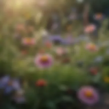 Close-up view of a variety of wild flowers showcasing their unique features