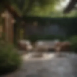 Stylish patio set in a serene garden setting