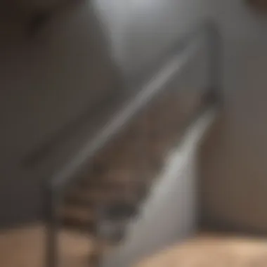 Modern metal bannister rail with a sleek design