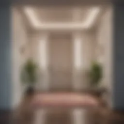 Stylish bedroom entryway with a unique design