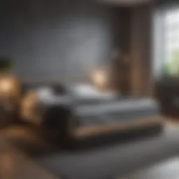 Sleek modern bed with integrated storage solutions