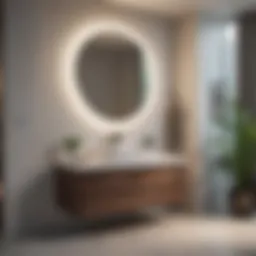 Sleek modern corner bathroom vanity with a minimalist design