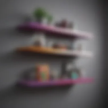 Floating Shelves for Craft Supplies Elegant floating shelves showcasing colorful craft supplies
