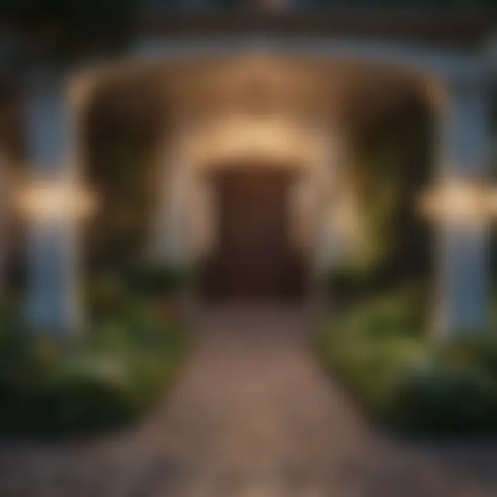 Lush landscaping enhancing the front entrance