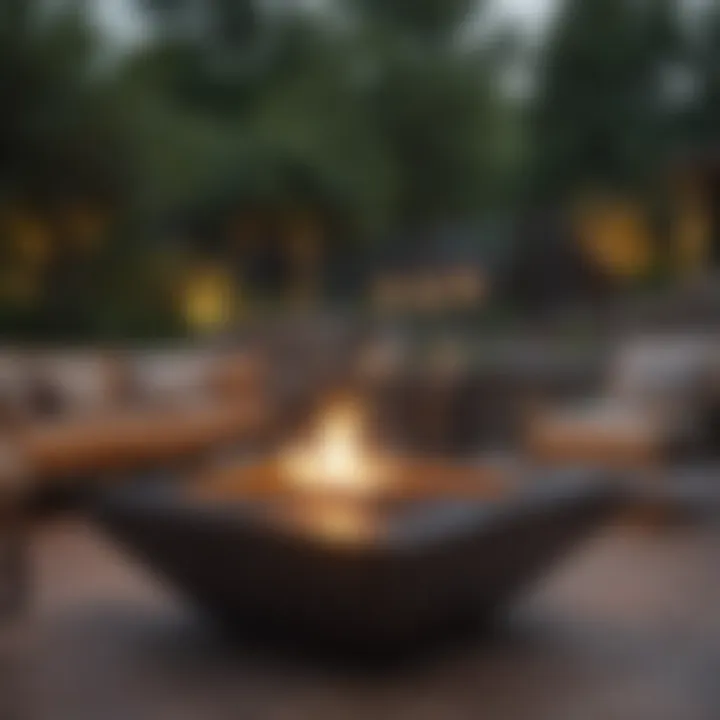 Stylish fire pit surrounded by contemporary seating for evening gatherings