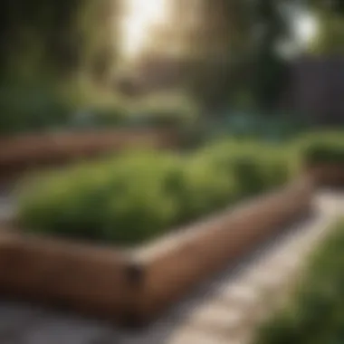 Stylish Raised Herb Beds Aesthetic raised beds filled with fresh herbs in a modern layout