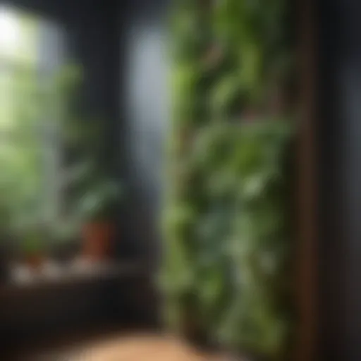 Vertical herb garden with an array of plants thriving