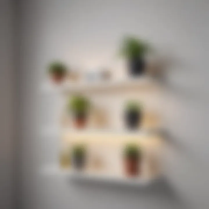 Creative display of potted plants on a minimalist shelf