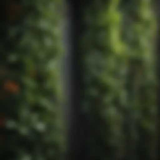 Vertical garden fencing with climbing plants