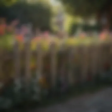 Natural wooden fence adorned with flowers