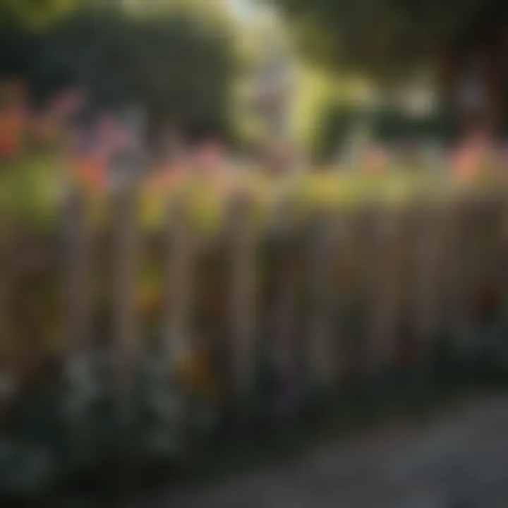 Natural wooden fence adorned with flowers