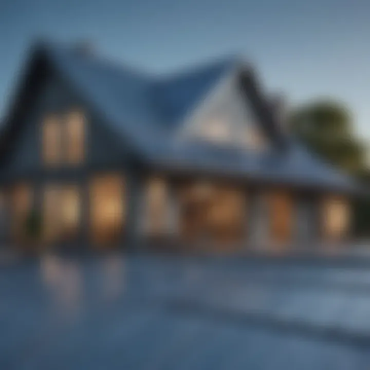 Stylish metal roofing on a contemporary home under a clear blue sky.