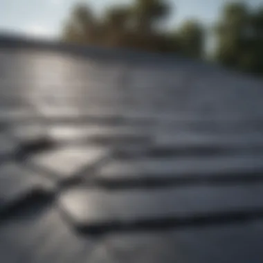 Close-up of solar shingles integrated into a stylish roof design.