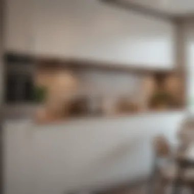 Stylish and modern kitchen featuring newly painted cabinets.