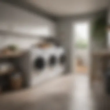 Functional and stylish laundry area arrangement