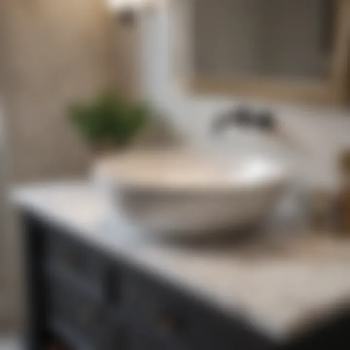 Luxury bathroom vanity featuring marble countertop