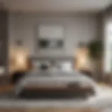 Serene modern master bedroom with neutral tones and minimalistic decor