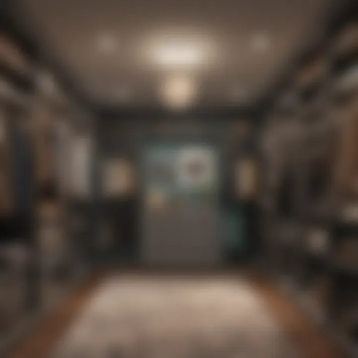 Aesthetic master closet design showcasing harmonious color schemes and textures