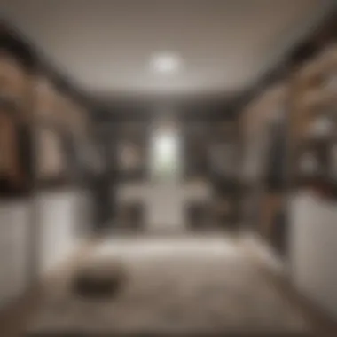 Functional Space Utilization Functional master closet layout emphasizing efficient use of space and accessibility