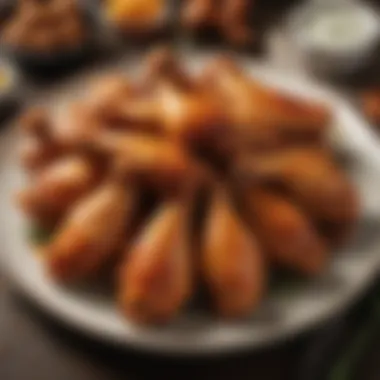 A Perfect Plate of Chicken Wings Deliciously plated chicken wings ready to serve