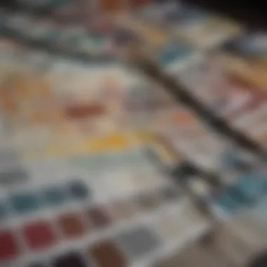 Diverse Paint Swatches for Color Matching Color palette showcasing various paint swatches