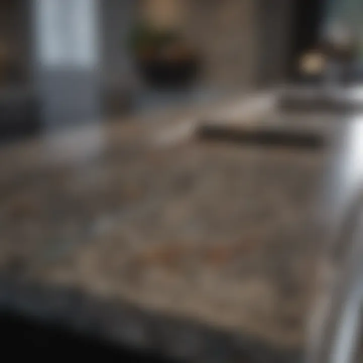 Elegant granite countertop showcasing natural patterns