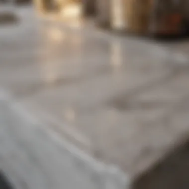 Luxurious marble countertop with unique veining