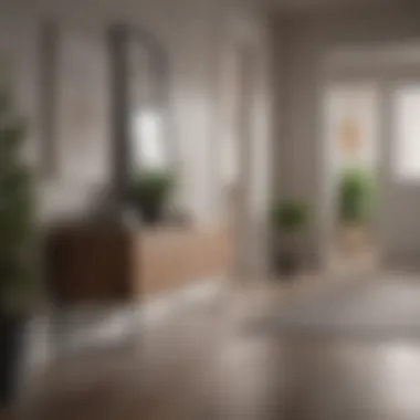 Innovative multi-purpose furniture in a hallway setting