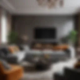 Stylish living room with modern furniture