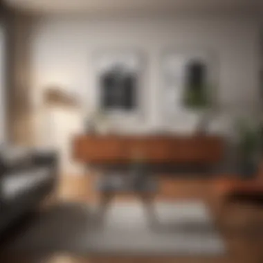 Minimalist Furniture in Mid-Century Modern Design Elegant mid-century modern small living room with minimalist furniture