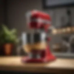 Compact design of the miniature KitchenAid mixer showcasing versatility
