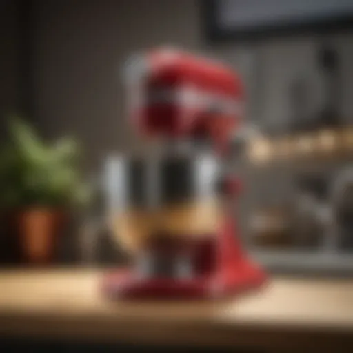 Compact design of the miniature KitchenAid mixer showcasing versatility