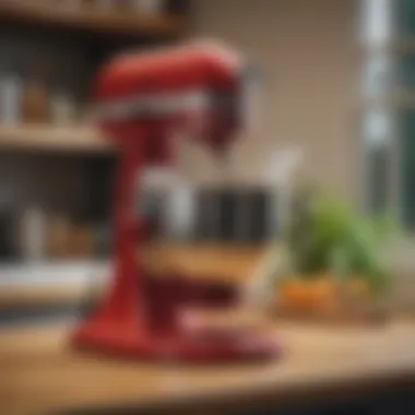 Close-up of the miniature KitchenAid mixer highlighting its features