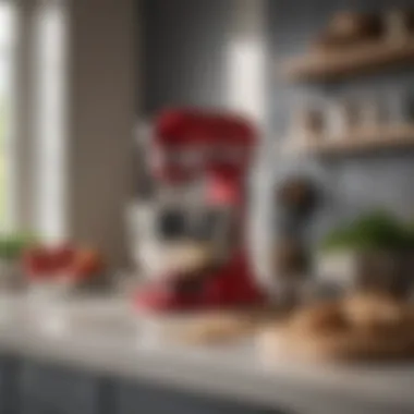 Miniature KitchenAid mixer in a stylish kitchen setting