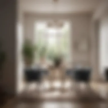 Chic Minimalist Dining Area Chic dining area showcasing minimalist table and seating arrangement
