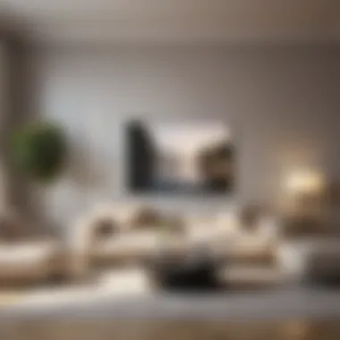 Elegant Minimalist Living Room Elegant minimalist living room featuring neutral tones and sleek furniture