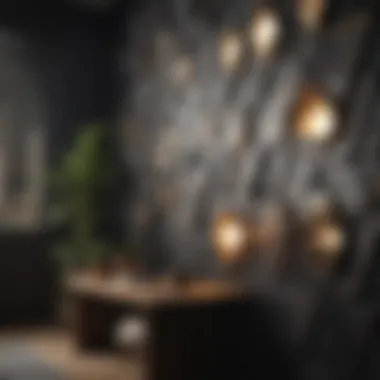 Geometric Elegance in Interior Design Sleek modern feature wall with geometric patterns